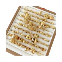 Conjunto De Anéis Elegantes Retrô De Formato Irregular, Largos E Sensuais, Para Dedos Mais Cheios,