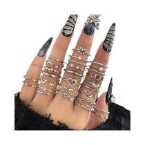 Conjunto De Anéis Gótico Caveira Palhaço Punk Hip Hop 24 Peças Personalizado Tendência Presente Para Conjunto De Anéis Gótico Caveira Palhaço Punk Hip Hop 24 Peças Personalizado Tendência Presente Para