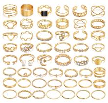 Conjunto de anéis Knuckle Rings IFKM Gold Vintage empilhável para mulheres