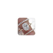 Conjunto de anéis KOICCVQQ em ouro 14K com zircão AAA para mulheres tamanho 7