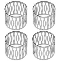 Conjunto De Anéis Para Guardanapo Gama Prata Com 4 Peças Conjunto De Anéis Para Guardanapo Gama Prata Com 4 Peças