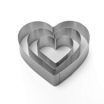 Conjunto de anéis para moldes de bolo Maykito Heart em aço inoxidável 10/15/20cm