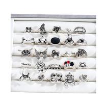Conjunto De Anéis Punk Hip Hop Com Caveira Gótica E Palhaço, 24 Peças, Personalizado, Tendência,