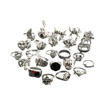 Conjunto De Anéis Unissex Gótico Esqueleto Borboleta Sapo Punk Grunge 24 Peças Acessórios De Joias Conjunto De Anéis Unissex Gótico Esqueleto Borboleta Sapo Punk Grunge 24 Peças Acessórios De Joias