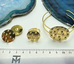 Conjunto de Anel, Pulseira e Brinco - Banho de Ouro 18k - 1 Unidade Conjunto de Anel, Pulseira e Brinco - Banho de Ouro 18k - 1 Unidade