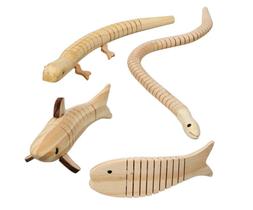 Conjunto de Animais Articulados de Madeira Crafter's Square 4 peças Conjunto de Animais Articulados de Madeira Crafter's Square 4 peças