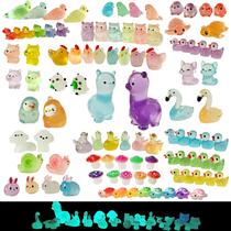Conjunto de animais de resina ZITU ISCHYROS Mini 100 unidades que brilham no escuro