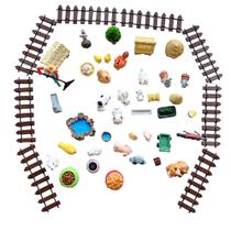 Conjunto de Animais em Miniatura para Pastagem Anrher 45pcs Resina