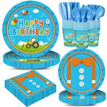 Conjunto de aniversário Eywusco Cartoon Party Supplies 168 unidades para 24