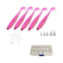 Conjunto De Anzóis Jig Head Para Isca Macia 5 Peças Para Pesca De Robalo, Lúcio E Pesca Marítima,