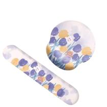 Conjunto de apoio de pulso para mouse pad e teclado em espuma viscoelástica de silicone Conjunto de apoio de pulso para mouse pad e teclado em espuma viscoelástica de silicone