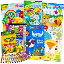 Conjunto de aprendizagem Crayola para livros para colorir com lápis de cor e adesivos - 7 unidades Conjunto de aprendizagem Crayola para livros para colorir com lápis de cor e adesivos - 7 unidades