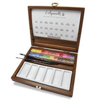 Conjunto de Aquarelas SENNELIER L'Aquarelle 24 Meias Pastilhas em Madeira Conjunto de Aquarelas SENNELIER L'Aquarelle 24 Meias Pastilhas em Madeira