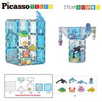 Conjunto de aquário PicassoTiles com blocos de construção magnéticos com 8 figuras