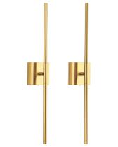 Conjunto de arandelas de parede sem fio KDG de 2 LEDs dourados de 60 cm