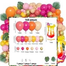 Conjunto De Arco De Balões Tropical Havaiano De Abacaxi E Coco Rosa Aqua Azul Para Decoração De Conjunto De Arco De Balões Tropical Havaiano De Abacaxi E Coco Rosa Aqua Azul Para Decoração De