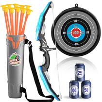 Conjunto de arco e flecha TEMI LED Light Up, brinquedo de tiro com arco e flecha de 3 a 12 anos