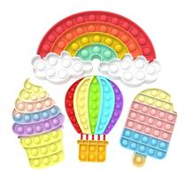 Conjunto de arco-íris pop sensorial Fidget Toy Mouom, pacote com 4 unidades