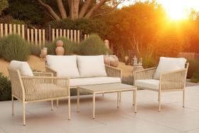 Conjunto de Àrea Externa Harbor com 1 Sofá, 2 Poltronas 1 Mesa - Bege/Claro