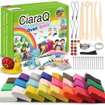 Conjunto de argila de polímero CiaraQ 24 cores 480 g com ferramentas de escultura