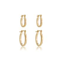 Conjunto De Argola Oval Banhado A Ouro Conjunto De Argola Oval Banhado A Ouro