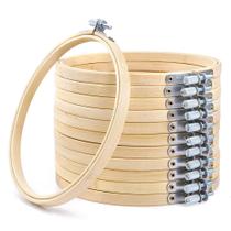 Conjunto de argolas de bordado Caydo de 6 polegadas de 12 círculos em ponto cruz