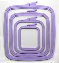 Conjunto de argolas de bordado Nurge Lilac Plastic Square 4 peças