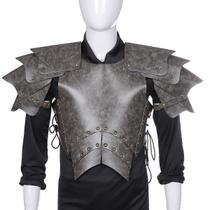 Conjunto de Armadura de Guerreiro Medieval em Couro PU Cinza Escuro para Adultos Conjunto de Armadura de Guerreiro Medieval em Couro PU Cinza Escuro para Adultos