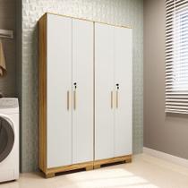 Conjunto de Armário Multiuso 2 Peças 100% Mdf Prisma Espresso Móveis