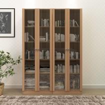 Conjunto de Armários 2 Portas de Vidro Amêndoa Tecnomobili Conjunto de Armários 2 Portas de Vidro Amêndoa Tecnomobili