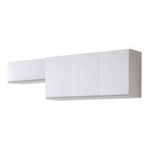 Conjunto de Armários Aéreo Cozinha Planejada Lux 120cm e 70cm 100% MDF Branco TX Fosco - Desk Design