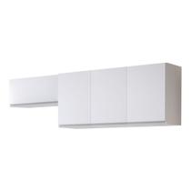 Conjunto de Armários Aéreo Cozinha Planejada Lux 120cm e 80cm 100% MDF Branco TX Fosco - Abmaza