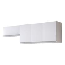 Conjunto de Armários Aéreo Cozinha Planejada Lux 120cm e 80cm 100% MDF Branco TX Fosco - Desk Design