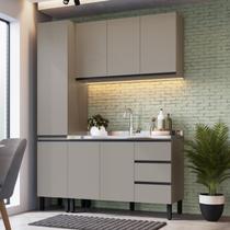 Conjunto de Armários de Cozinha Modulado Bambu