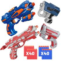 Conjunto de Armas de Brinquedo Foam Blaster WitBear para 4 Crianças (3 a 9 anos) - 80 Balas