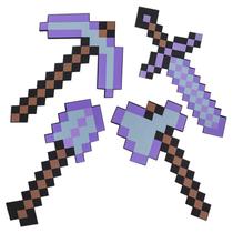 Conjunto de armas de brinquedo jiushen, 4 peças, machado, picareta, pá, 45 cm