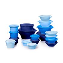 Conjunto de Armazenamento de Alimentos Tupperware Heritage 36 Peças Azul Vintage Conjunto de Armazenamento de Alimentos Tupperware Heritage 36 Peças Azul Vintage