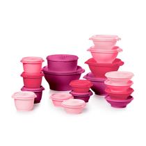 Conjunto de Armazenamento de Alimentos Tupperware Heritage 36 peças Vintage Rosa Conjunto de Armazenamento de Alimentos Tupperware Heritage 36 peças Vintage Rosa