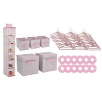 Conjunto de armazenamento de berçário Delta Children Infinity Pink 48 peças Conjunto de armazenamento de berçário Delta Children Infinity Pink 48 peças