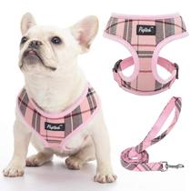 Conjunto de arnês e coleira para cães, colete confortável de malha macia PUPTECK Conjunto de arnês e coleira para cães, colete confortável de malha macia PUPTECK