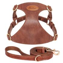 Conjunto de arnês e coleira para cães em couro PU elegante Beirui para cães pequenos Conjunto de arnês e coleira para cães em couro PU elegante Beirui para cães pequenos