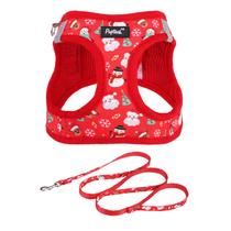 Conjunto de arnês e coleira para cães Pupteck Christmas Reflective S