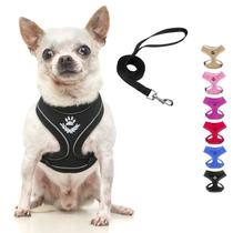 Conjunto de arnês e coleira para cães PUPTECK Soft Mesh para cães pequenos