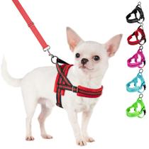 Conjunto de arnês e coleira para cães SlowTon No Pull para cães pequenos, vermelho