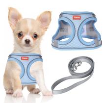 Conjunto de arnês e coleira para cães YIMEIS Reflective para cães cinza Conjunto de arnês e coleira para cães YIMEIS Reflective para cães cinza