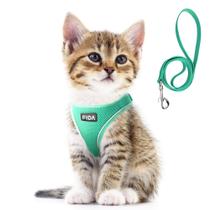 Conjunto de arnês e coleira para passear com cães e gatos Fida Green XXXS