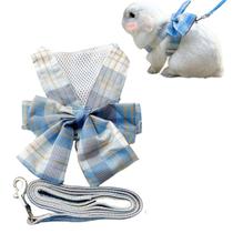 Conjunto de arnês e coleira para Rabbit Copfeu ajustável azul