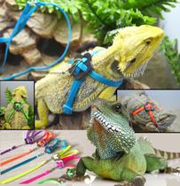 Conjunto de arnês e coleira para réptil Lizard Tzou ajustável Conjunto de arnês e coleira para réptil Lizard Tzou ajustável