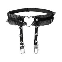 Conjunto De Arnês Gótico Punk Ajustável Com Borboleta, Cinta De Couro Com Renda, Anel De Coxa Com Conjunto De Arnês Gótico Punk Ajustável Com Borboleta, Cinta De Couro Com Renda, Anel De Coxa Com