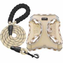 Conjunto de arnês para cães com reflexivo ajustável sem puxar Conjunto de arnês para cães com reflexivo ajustável sem puxar
